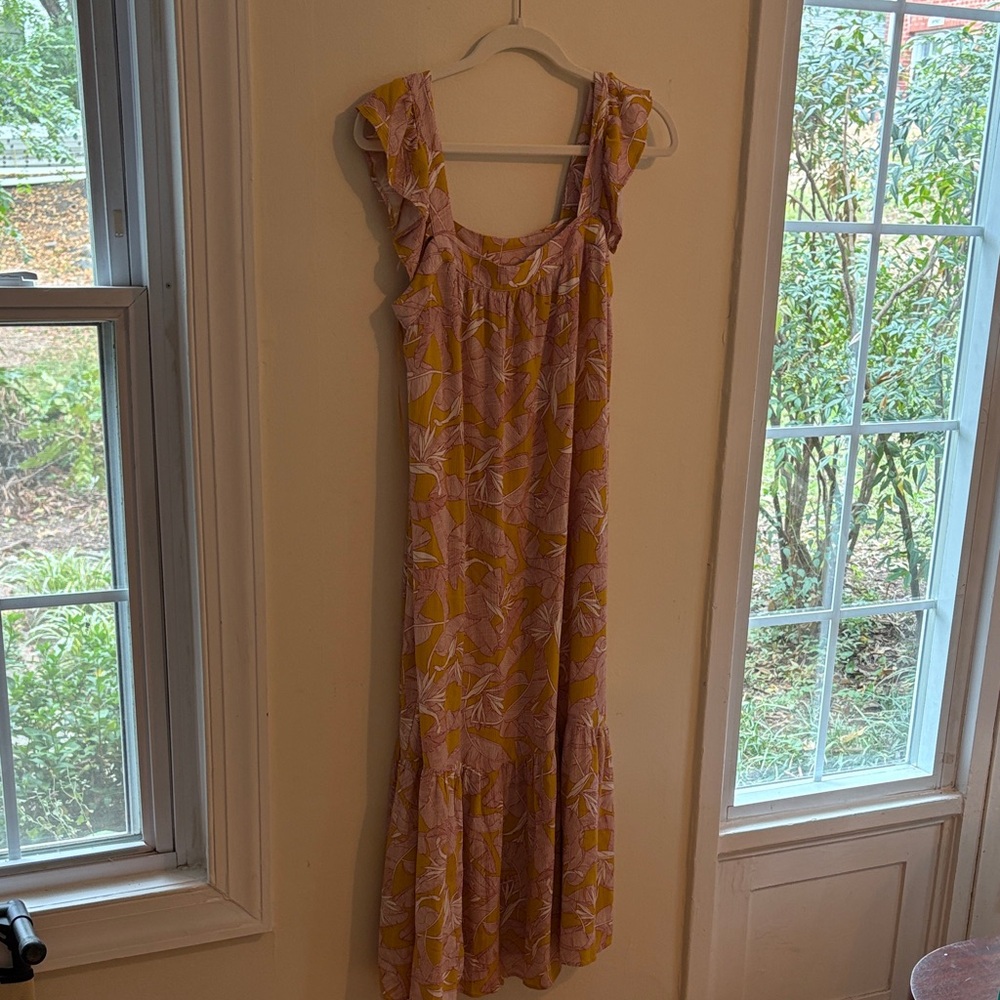 Knox Rose Yellow and Pink Floral Maxi Dress